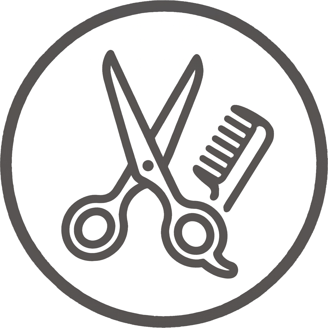 Icono de tijeras y peine que representa el sector de peluquería, estética y servicios locales